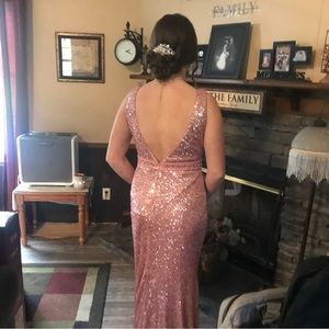 Light Pink Sequence Prom Dress